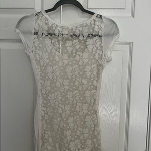Lace back white top